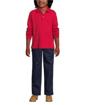 Girls Long Sleeve Interlock Polo Shirt