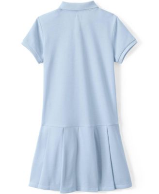 Little Girls Short Sleeve Mesh Pleated Polo Dress