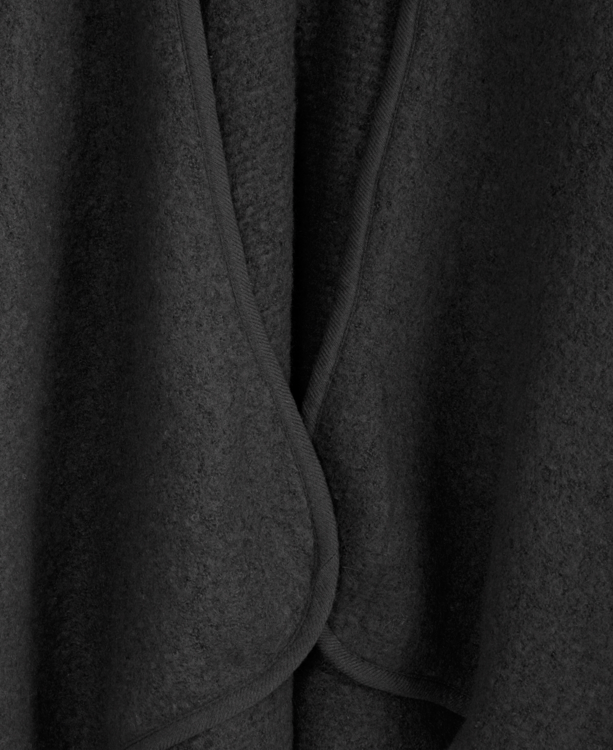 Inc International Concepts Faux Fur Trim Luxe Ruana Topper, Macy's Exclusive In Black