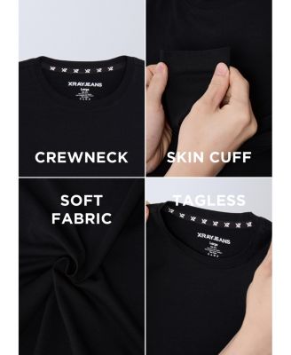 3 Pack Kids And Boys Basic Long Sleeve Crewneck T-Shirts