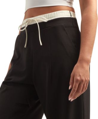 Juniors Heather High-Rise Pull-On Pants