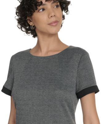 Women's Herringbone Crew Neck Dress