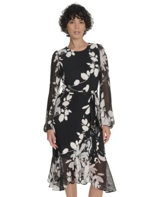 Women's Sheer Balloon Sleeve Dress