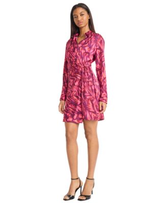 Women's Printed Tie-Waist Shirtdress