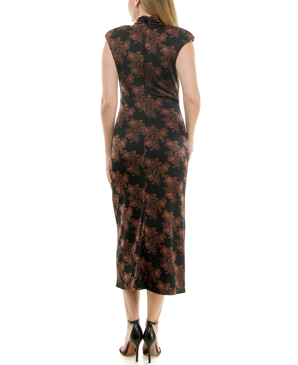 Taylor Women's Sleeveless Mock-neck Bodycon Dress In Burgundy
