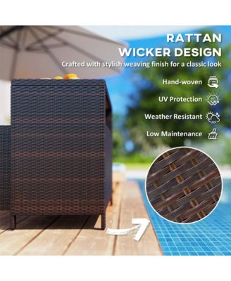 Wicker Outdoor Storage Cabinet, Rat Buffet Sideboard,