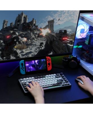 RT75 Rapid Trigger Wired Gaming Keyboard,Hall Effect Magnetic Switch,Adjustable Actuation Esports,75% TKL Layout PBT Keycaps (Black, Outemu Switch)