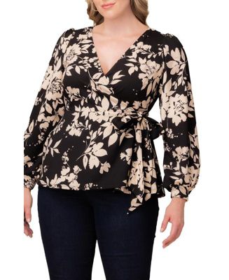 Plus Size Natasha Long Sleeve Wrap Top