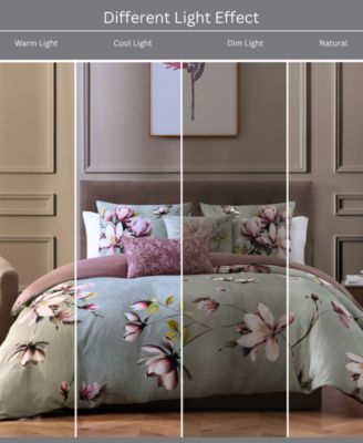 Purple Lilies Bedding 5 Piece King Size Reversible Comforter Set