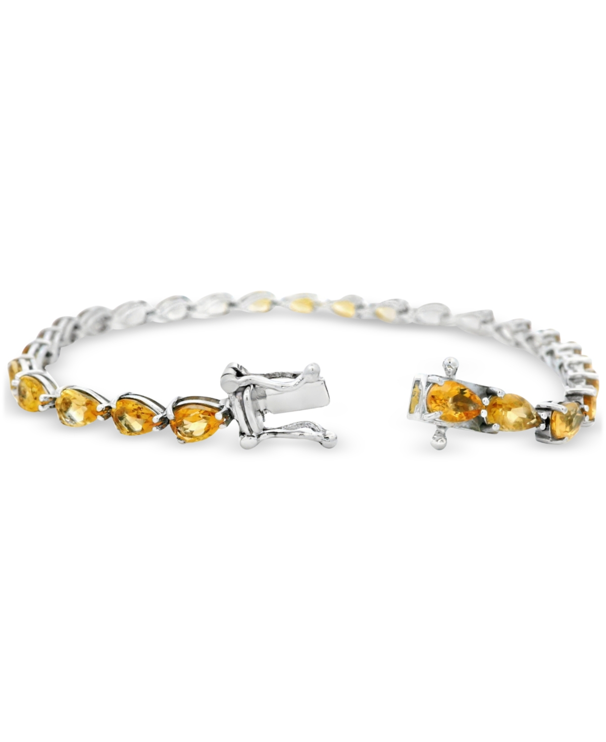 Macy's Citrine Pear Tennis Bracelet (9-3/8 Ct. T.w.) In Sterling Silver In Yellow