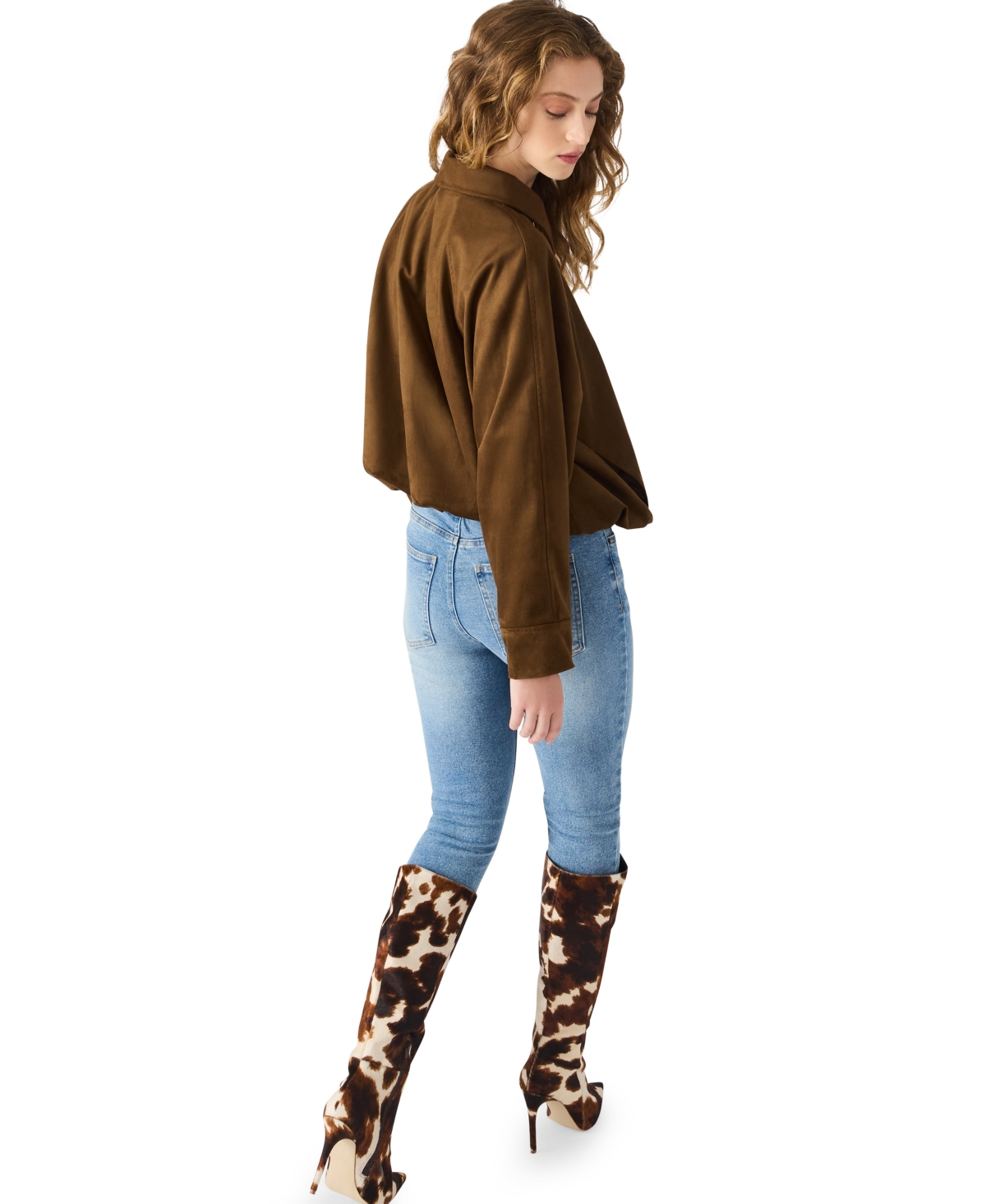 Steve Madden Mackey Faux Suede Jacket In Brown