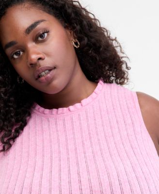 Trendy Plus Sleeveless Pointelle-Knit Cami