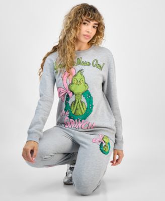 Juniors' Grinch Graphic Sweatshirt & Jogger Pants