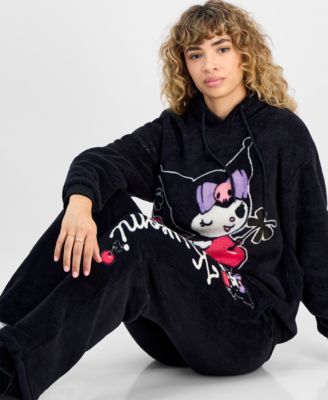 Juniors' Kuromi Plush Fleece Graphic Sweatpants