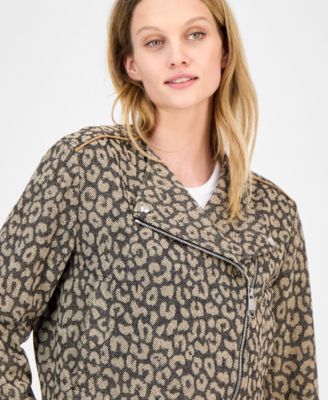 Women's Leopard-Print Crop Jacket 