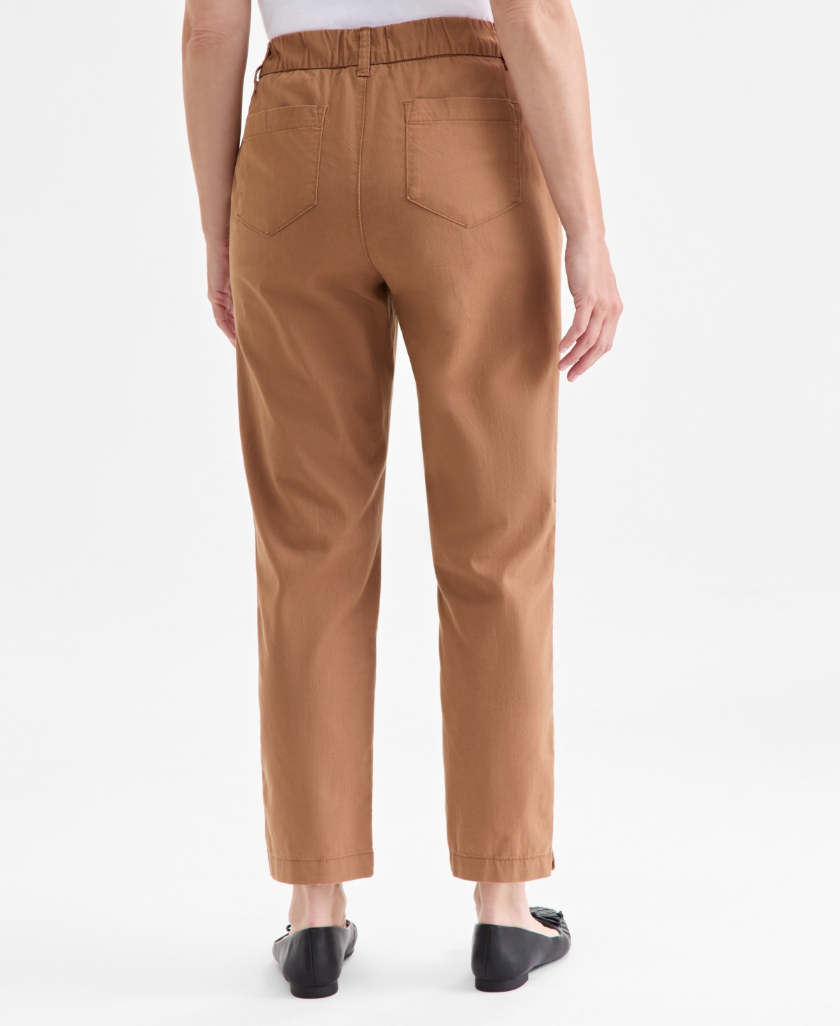 Style & Co Women's High-rise Button-hem Straight-leg Pants, Macy's Exclusive In Brown