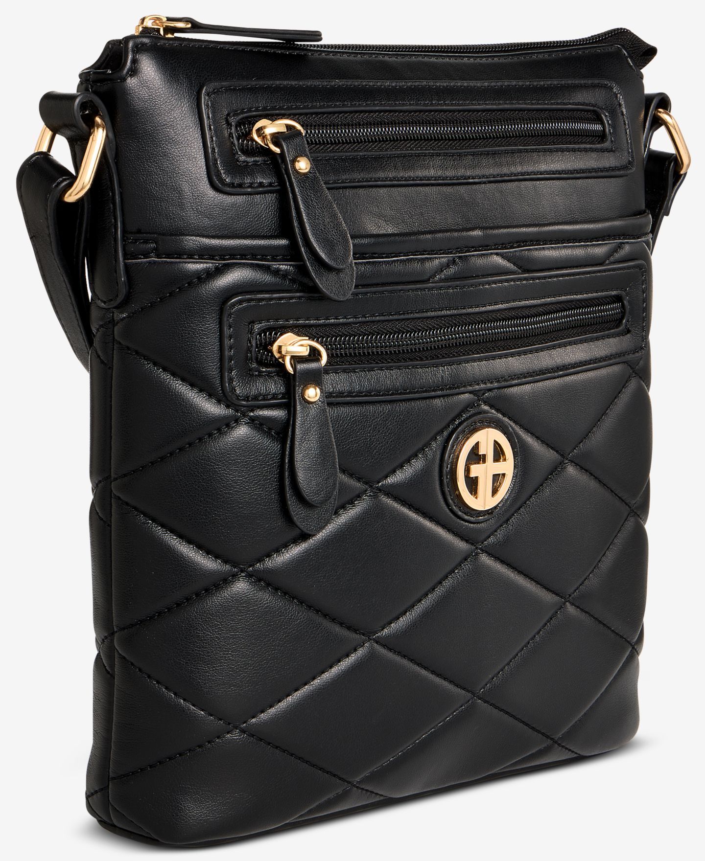 Женская сумка Giani Bernini Small Quilted North South Crossbody, цвет: Чёрный — фото 2