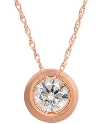 rose gold necklace with cubic zirconia