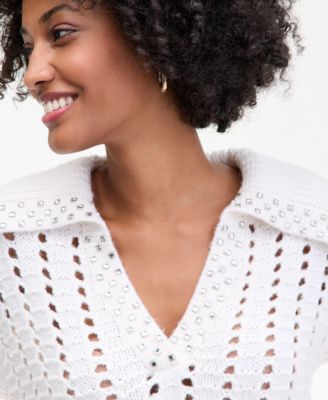 Women's Embellished Sailor-Collar Sweater, Macy's Exclusive