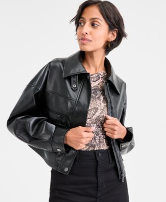 Women's Flaminia Cropped Faux-Leather Jacket