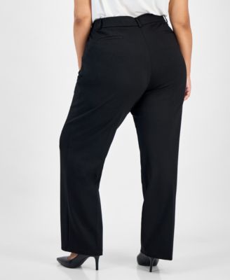 Plus Size High Rise Straight Leg Pants