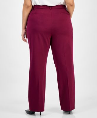 Plus Size High Rise Straight Leg Pants