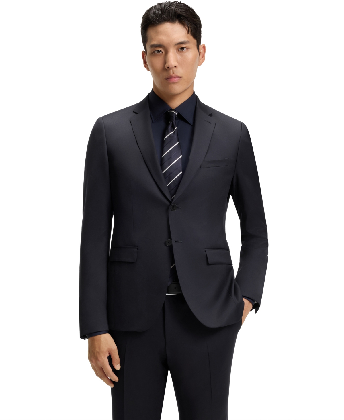 Boss by Hugo Boss Men's Virgin-Wool Extra-Slim-Fit Suit Jacket - Dark Blue