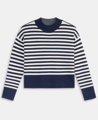 Women's Striped Mock Neck Sweater, Macy's Exclusive