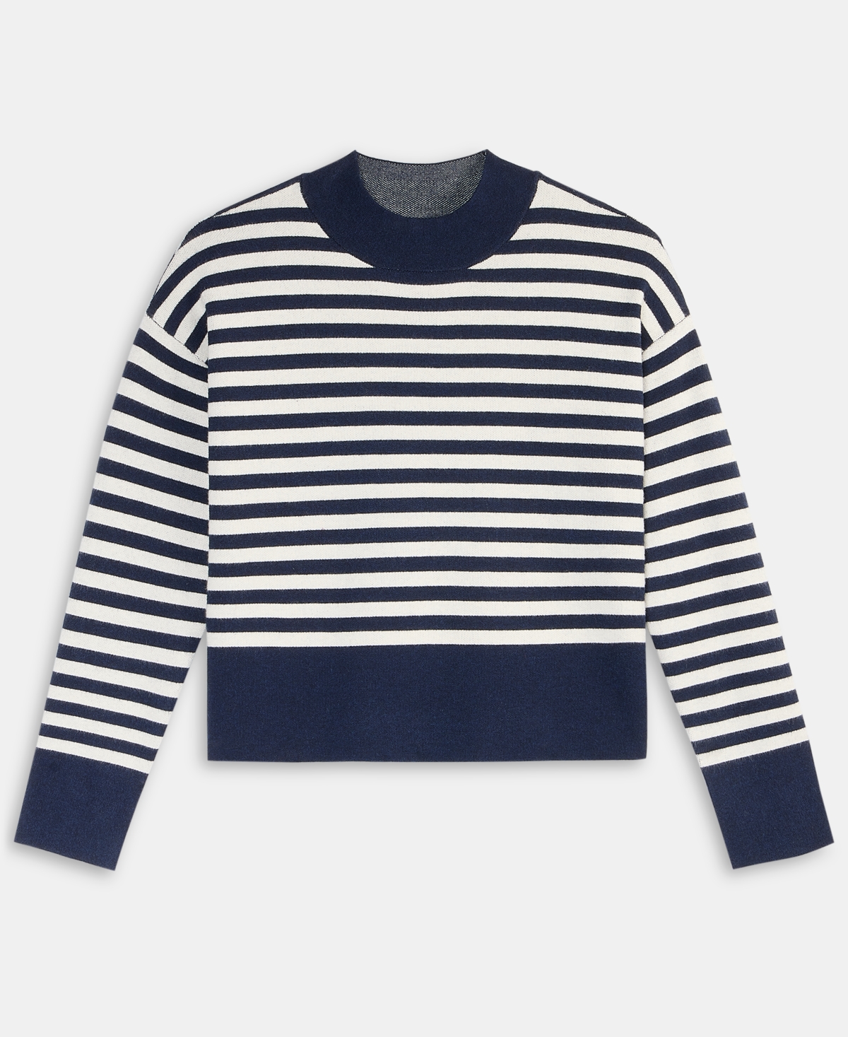 On 34th Women's Striped Mock Neck Sweater, Macy's Exclusive In Blue
