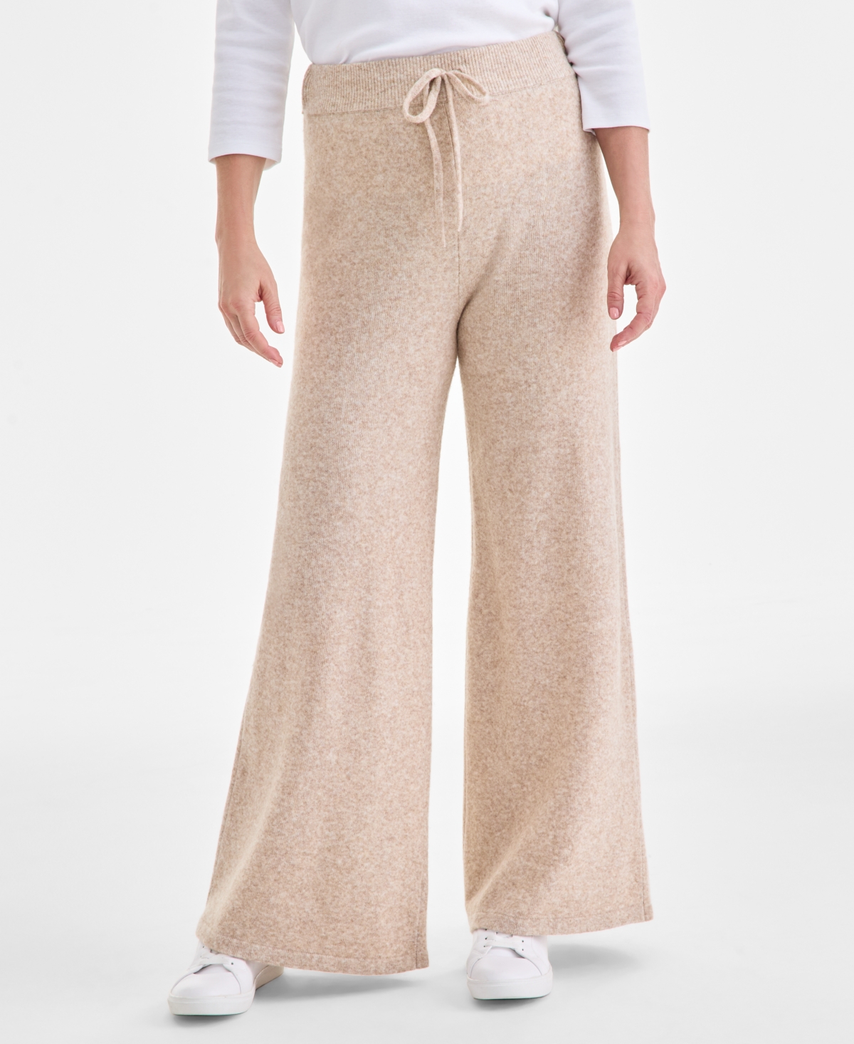 Style & Co Women's Lux Fleece Drawstring Pants, Macy's Exclusive In Neutral