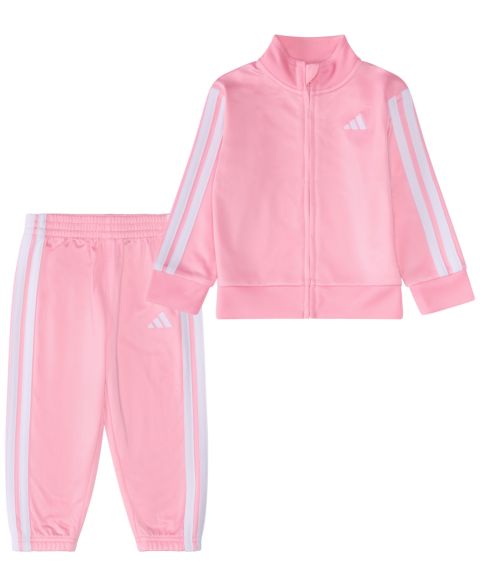 Детский спортивный костюм adidas для девочки из трикотажа: комплекты и брюки, 2 предмета, цвет: Светлый розовый