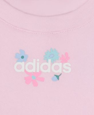 Baby Girls 2-Piece Fleece Pull-On Sweatshirt and Flare-Leg Pants Set