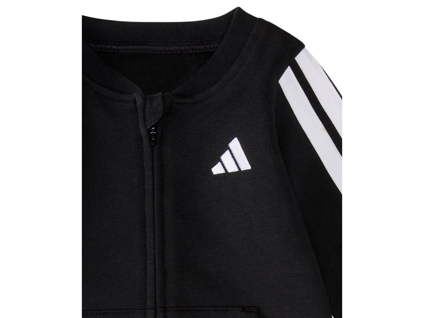 Детский комбинезон adidas из махры с круглым вырезом и длинным рукавом для малыша, цвет: Чёрный — фото 3