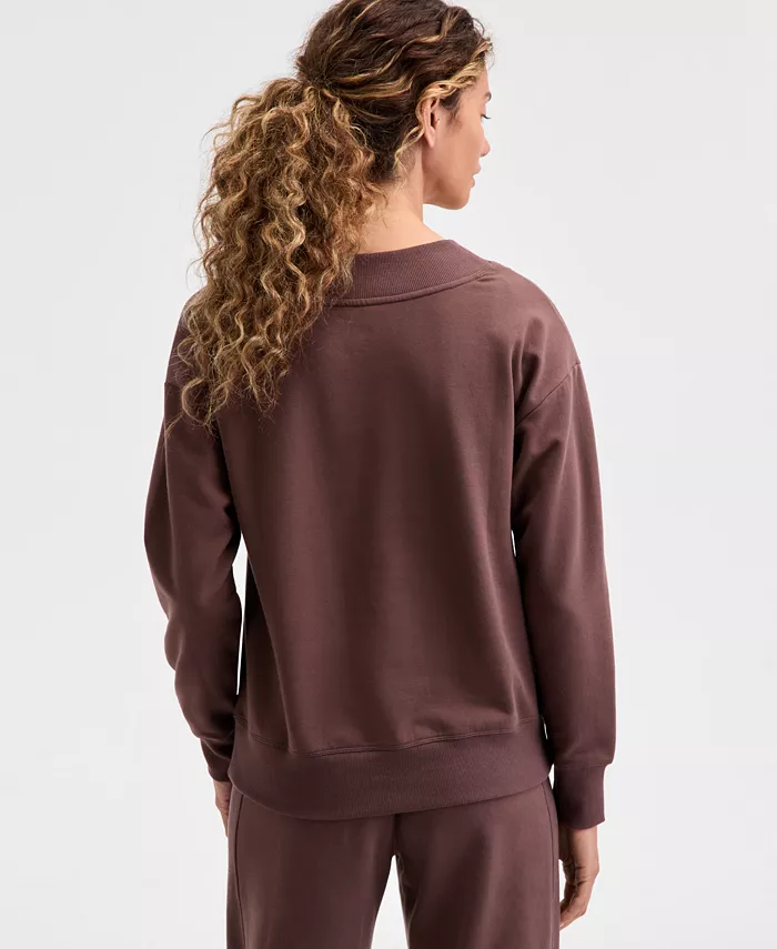 Women's Fleece V-Neck Sweatshirt - thumbnail 4