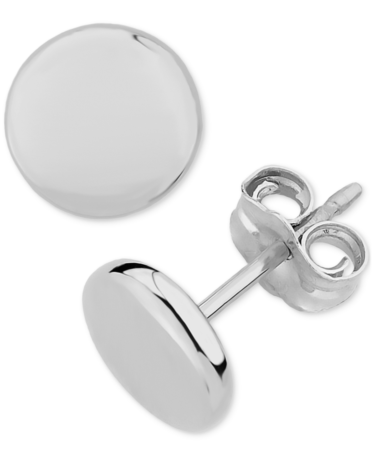 Flat Round Stud Earrings Set 14k Yellow Gold (8mm)