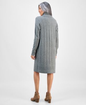 Women's Ribbed Turtleneck Sweater Dress, Macy's Exclusive