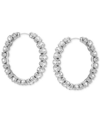GUESS - Crystal Pav&eacute; Large Hoop Earrings
