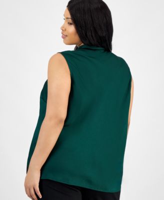 Plus Size Tie-Neck Sleeveless Top