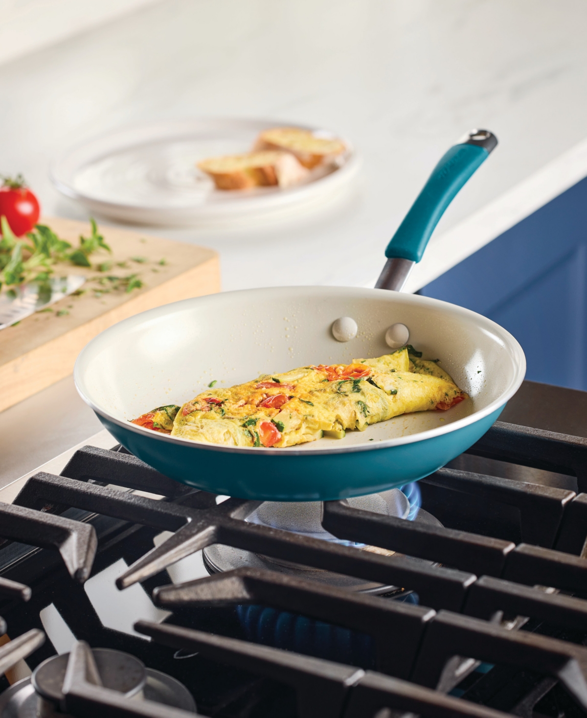 Rachael Ray Cucina Ceramic Nonstick 8-pc. Cookware Set In Blue