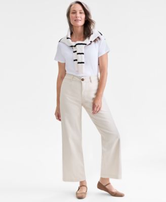 Style & Co - Women's Twill Mid-Rise Wide-Leg Pants
