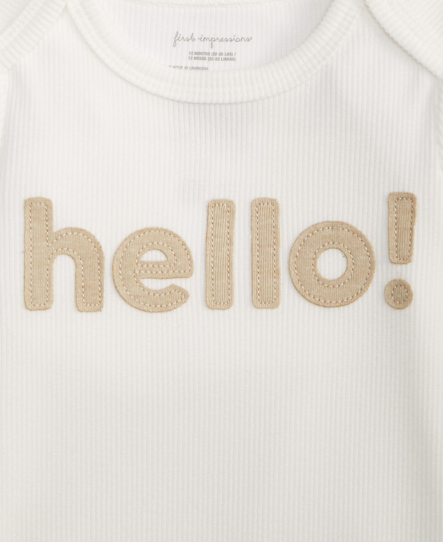 Боди Hello, длинный рукав — First Impressions, цвет: Белый — фото 3