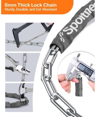 Bike Lock: 5 Digit Combination High Security Anti Theft Bike Chain Lock