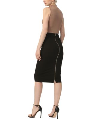 Women's Exposed Back Zip Pencil Skirt