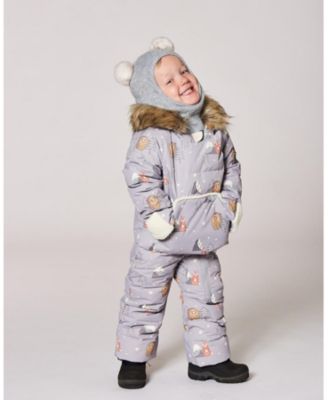 Baby Boy One-Piece Baby Snug Snowsuit Designed for Car Seat Gray Bear Print - Baby|Toddler