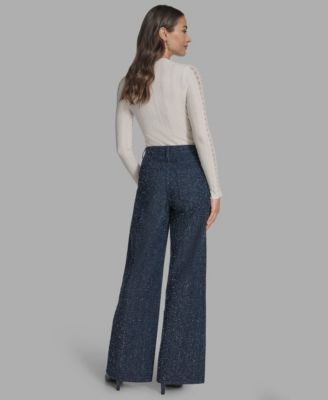 Women's Textured Wide-Leg Jeans