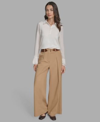 BCBG - Women's Pleated Wide-Leg Pants