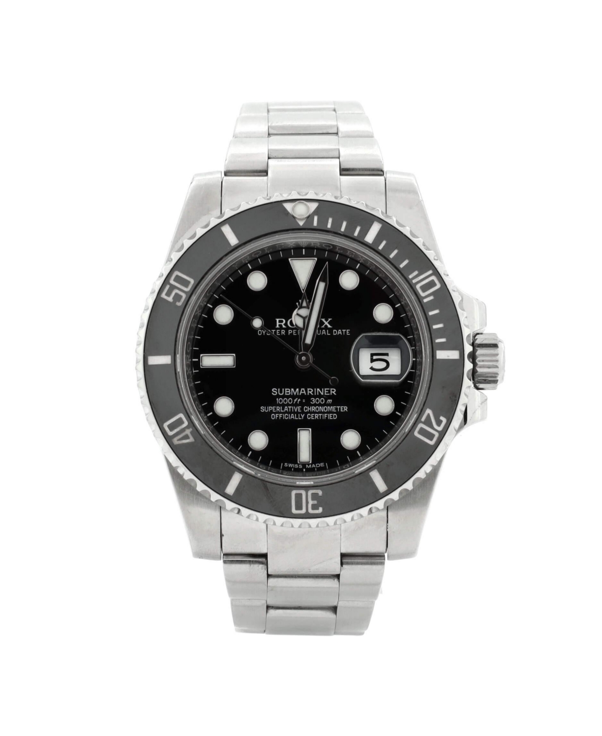 Oyster Perpetual Submariner Date Automatic Watch in Stainless Steel and Cerachrom 40mm - Dial color: black