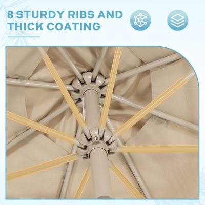 9FT Outdoor Patio Market Umbrella Aluminum Frame with Push Button Tilt Crank and 8 Steel Ribs, UV Protection Waterproof, for Garden Deck Backyard and Pool