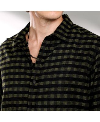 Men's Seaweed Green & Charcoal Black Gingham Shirt