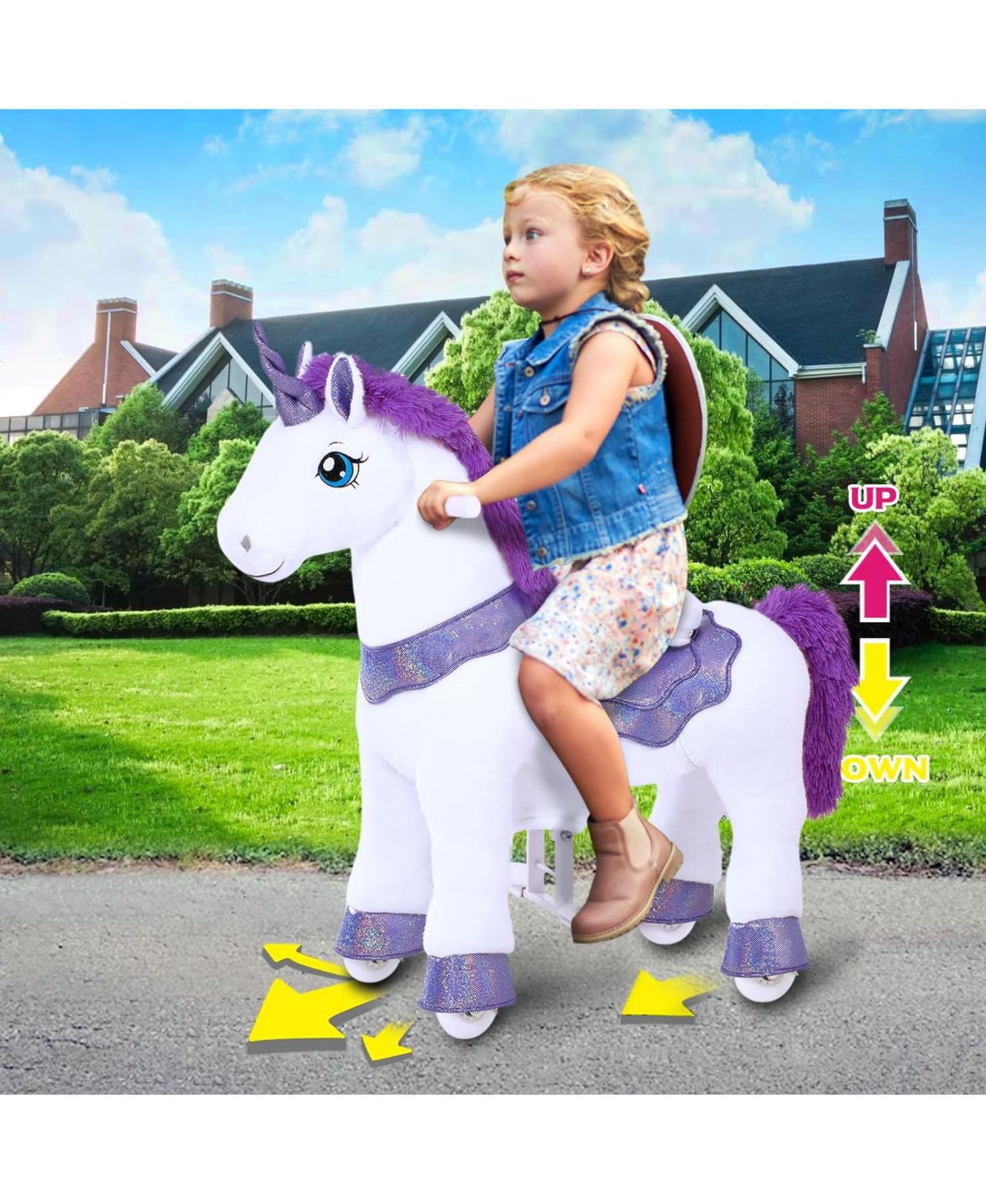 Детская игрушка PonyCycle Model E Ride-On Unicorn Toy, Ages 4-7, цвет: Фиолетовый — фото 5